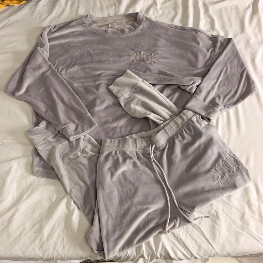 Victoria-s-secret Women's Purple and Grey Sweatshirt